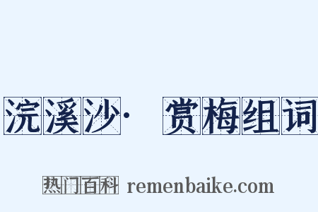 浣溪沙·赏梅组词是什么意思的图片